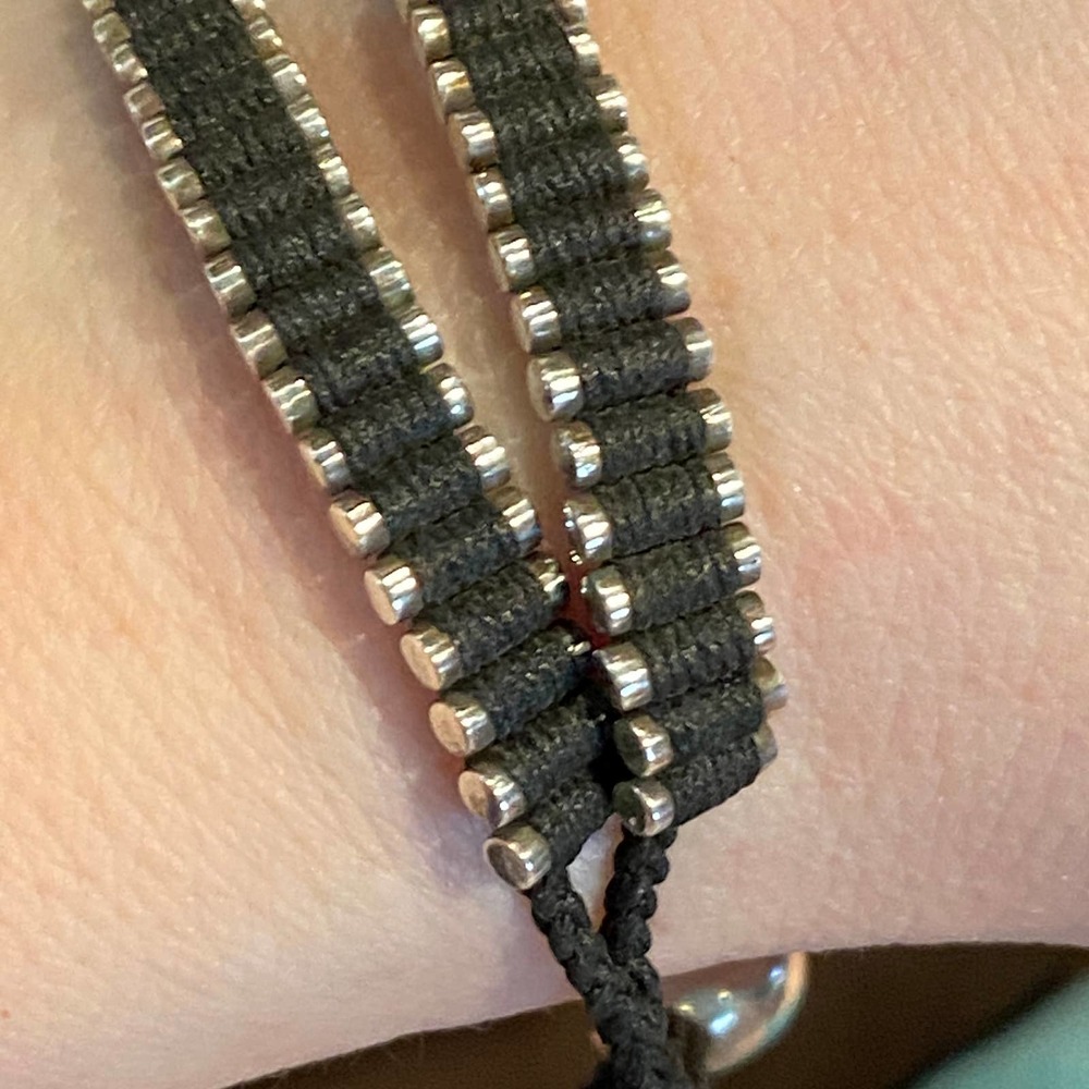 Sterling Silver Black Corded Twin Double Bracelet! NEW 925 Links of London - Picture 5 of 5